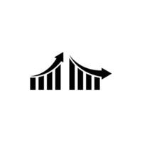 up and down graph icon design template vector