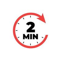 Two minutes icon design template isolated on white background vector