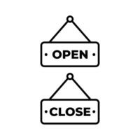 icon open and close sign design outline style vector