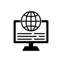 online course logo design concept idea with web and computer icon vector