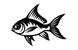 fish line icon illustration isolated on white background. vector