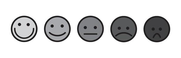 Emoticons icon set. Happy and sad emoji symbols. Emoticons with different moods. Smile sign. vector