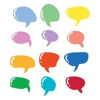 Set of speech bubbles. Collection of colorful different speech balloons, chat bubbles or dialog boxes for message, talk, dialogue, decoration isolated vector