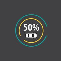 Electric Vehicle battery charging Status Dashboard Hologram Interface with numbers in Abstract technology circle Round loading bar design concept. Battery charging dashboard for ui, ev car, web vector