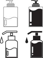 soap dispenser icon set isolated on white background vector