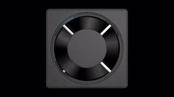 Spinning Cooling Fan on a Transparent Background. Seamless Loop. CPU Fan. 4K video