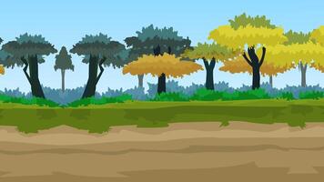 2d game or forest background runing video