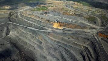 A Comprehensive Aerial View of an OpenPit Mining Operation in Progress and Its Impact. Stock Clip video