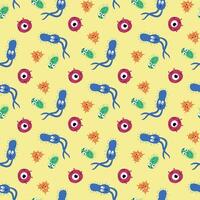 Seamless pattern with bacteria. Design for fabric, textile, wallpaper, packaging vector