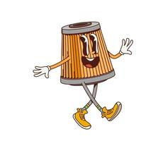 Cartoon retro groovy car air filter character vector