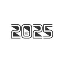 2025 New Year calendar number for holiday date vector