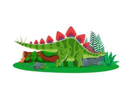 Dinosaur or prehistoric lizard Stegosaurus dino vector