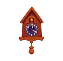 Cartoon wooden cuckoo clock with a bird emerging vector