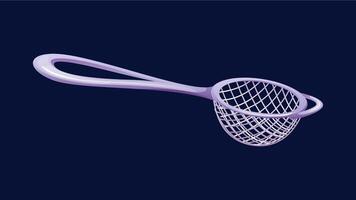 Tea strainer, small mesh tool to filter loose tea vector