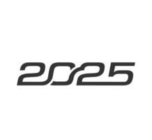 2025 calendar number, New Year holiday date font vector