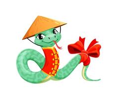 Cartoon snake character playful symbol for 2025 vector