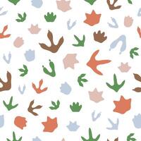 Dinosaur footprints seamless pattern background vector