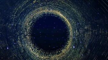 3D rendering Abstract particles tunnel of optical fiber animation video