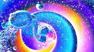3D rendering a luminous bubble spiral animation video