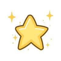 Cute Twinkle Little Star Shining Sparkling Best Top Winner in Bright Sky vector