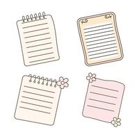 Collection of Cute Pastel Empty Line Note Paper Page Sheet vector