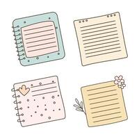 Collection of Cute Pastel Empty Line Sticky Note Paper Page Sheet vector