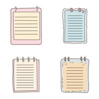 Collection of Cute Pastel Empty Line Note Paper Sheet vector