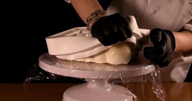 Cake is pulled out of the rubber mold video