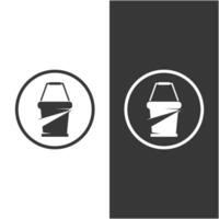 set of bucket logo design with simple design vector