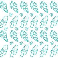 blue ice cream pattern background vector