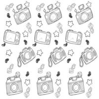 doodle digital camera pattern vector