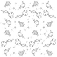 baking doodle pattern vector