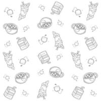 doodle drink pattern vector