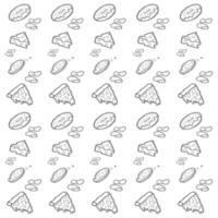 Fast food doodle pattern background vector