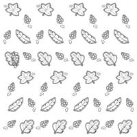 hand drawn random leaves pattern vector