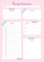 Daily Planner Template with Schedule and To-Do List vector
