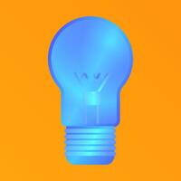 Blue light bulb in cartoon realistic style is suitable as an illustration of ideas and creativity in technological developments. vector