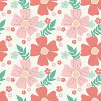 a pink background with a bunch of colorful flowers on it vector