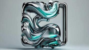 Glossy liquid frame with empty center video