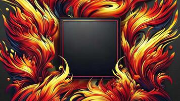 Fiery frame with expansive text space video