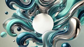 Glossy fluid design for text placement video