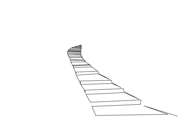 stairs step by step up target future one line art design