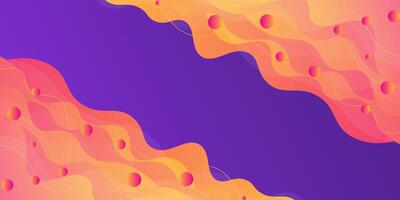 Orange geometric business banner design. Creative banner design with wave shape and lines as template. Simple design on purple horizontal banner. eps10 vector