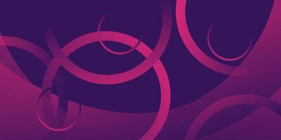 Dark purple gradient background illustrated with pink curves and circle shapes. Abstract background design with simple geometric style. Cool design. eps10 vector