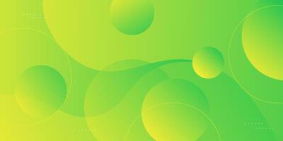 Abstract 3D background with bright green and yellow gradient color background. Simple circle pattern elements. Cool design. eps10 vector