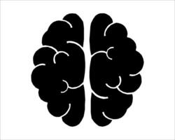 two black and white brain icons on a white background vector