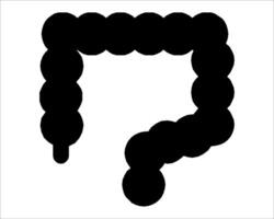 a black and white icon of a colon vector