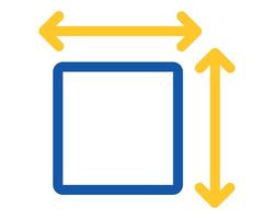 a blue and yellow arrow pointing down on a file vector