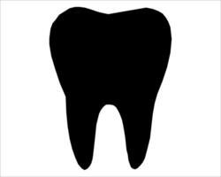 a tooth is shown in black on a white background vector