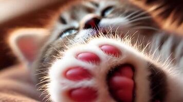 Kitten's paw pads from below video